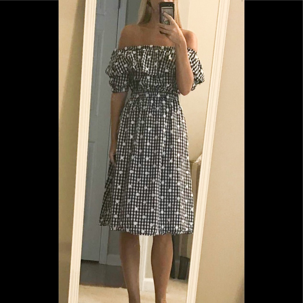 Perseverance London Gingham Daisy Cotton Dress